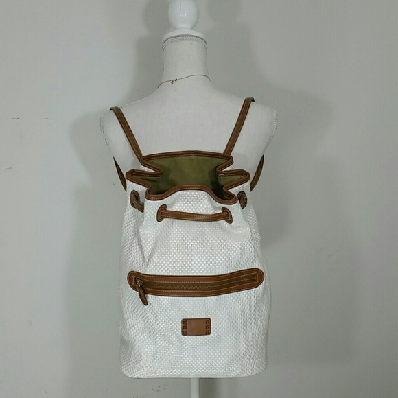 Liz Claiborne Handbags - Liz Claiborne white and cognac Brown backpack